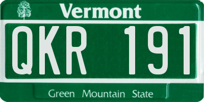 VT license plate QKR191