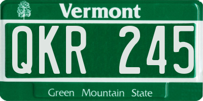 VT license plate QKR245