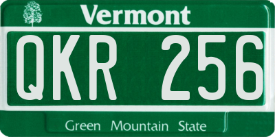 VT license plate QKR256