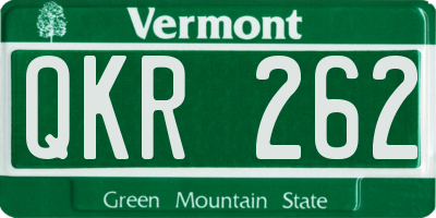 VT license plate QKR262