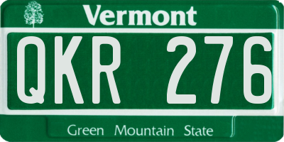 VT license plate QKR276