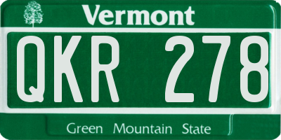 VT license plate QKR278