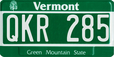 VT license plate QKR285
