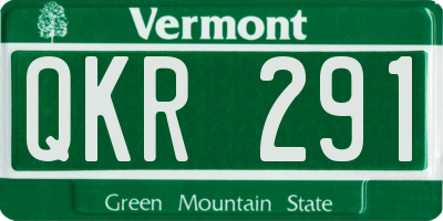 VT license plate QKR291