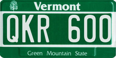 VT license plate QKR600