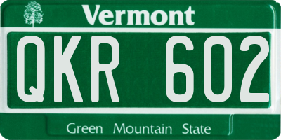 VT license plate QKR602