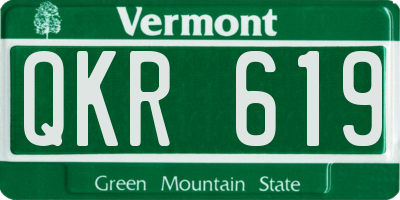 VT license plate QKR619