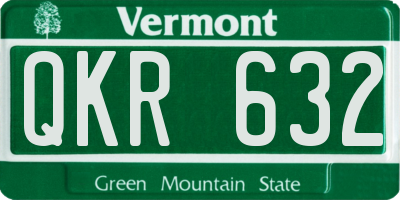 VT license plate QKR632