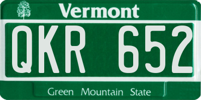 VT license plate QKR652