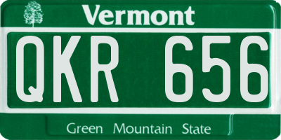 VT license plate QKR656