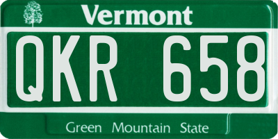 VT license plate QKR658