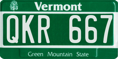 VT license plate QKR667