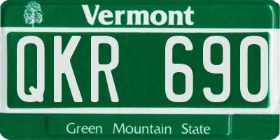 VT license plate QKR690