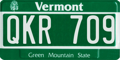 VT license plate QKR709