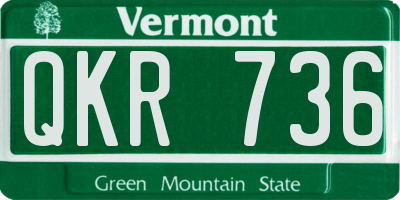 VT license plate QKR736