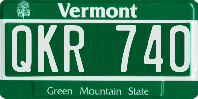 VT license plate QKR740