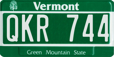 VT license plate QKR744