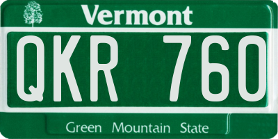 VT license plate QKR760