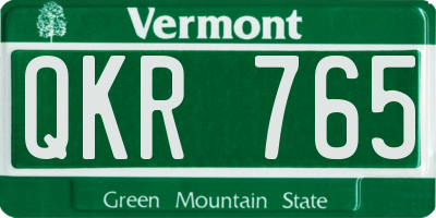 VT license plate QKR765