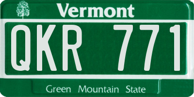 VT license plate QKR771