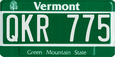 VT license plate QKR775