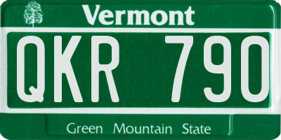 VT license plate QKR790