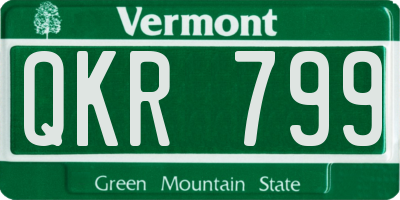 VT license plate QKR799