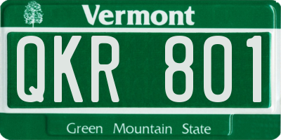 VT license plate QKR801