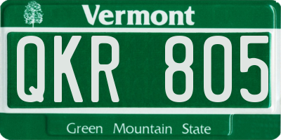 VT license plate QKR805