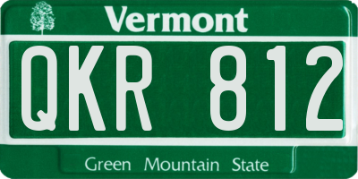 VT license plate QKR812