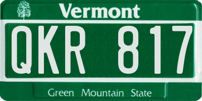 VT license plate QKR817