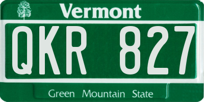 VT license plate QKR827