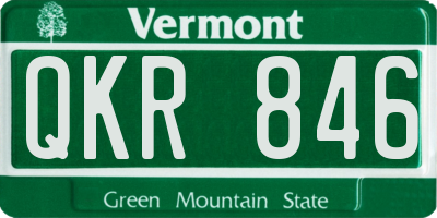 VT license plate QKR846