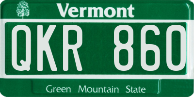 VT license plate QKR860