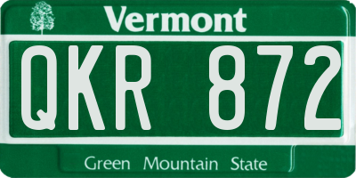 VT license plate QKR872