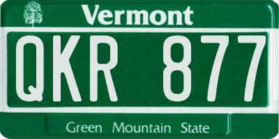 VT license plate QKR877