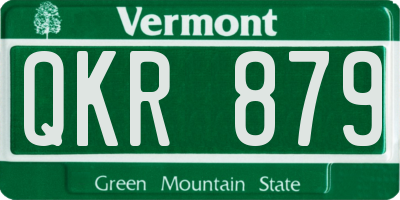 VT license plate QKR879