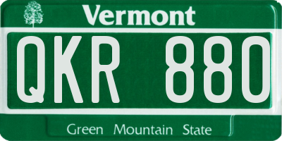 VT license plate QKR880