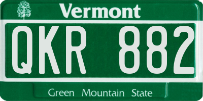 VT license plate QKR882