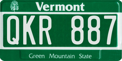 VT license plate QKR887