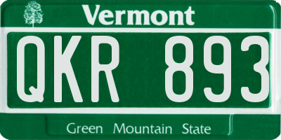 VT license plate QKR893