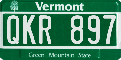 VT license plate QKR897