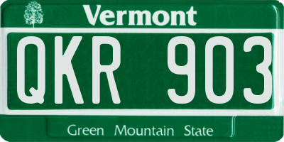 VT license plate QKR903