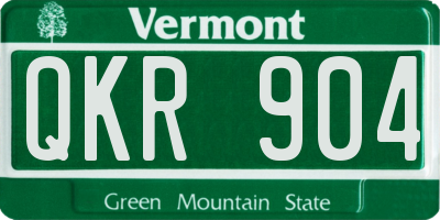 VT license plate QKR904