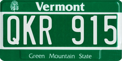 VT license plate QKR915