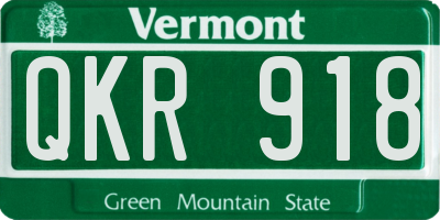 VT license plate QKR918