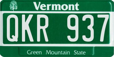 VT license plate QKR937