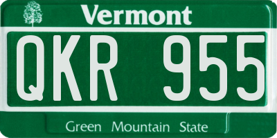 VT license plate QKR955
