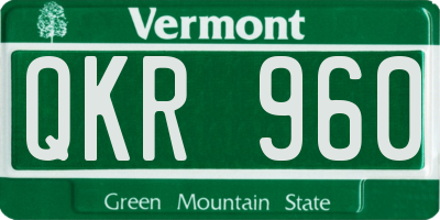 VT license plate QKR960