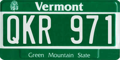VT license plate QKR971